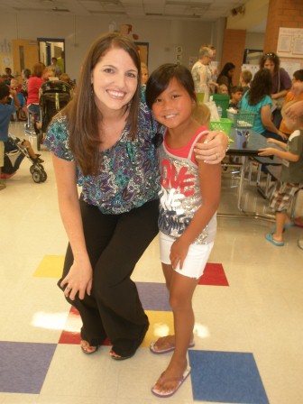 Kasen and her third grade teacher